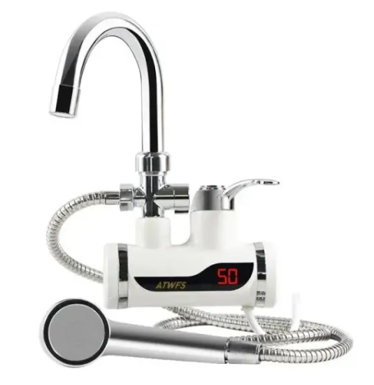 Electric Instant Hot Water Tap with Hand Shower – Fast Heating Faucet for Kitchen & Bathroom Energy Efficient & Convenient Hot Water Solution